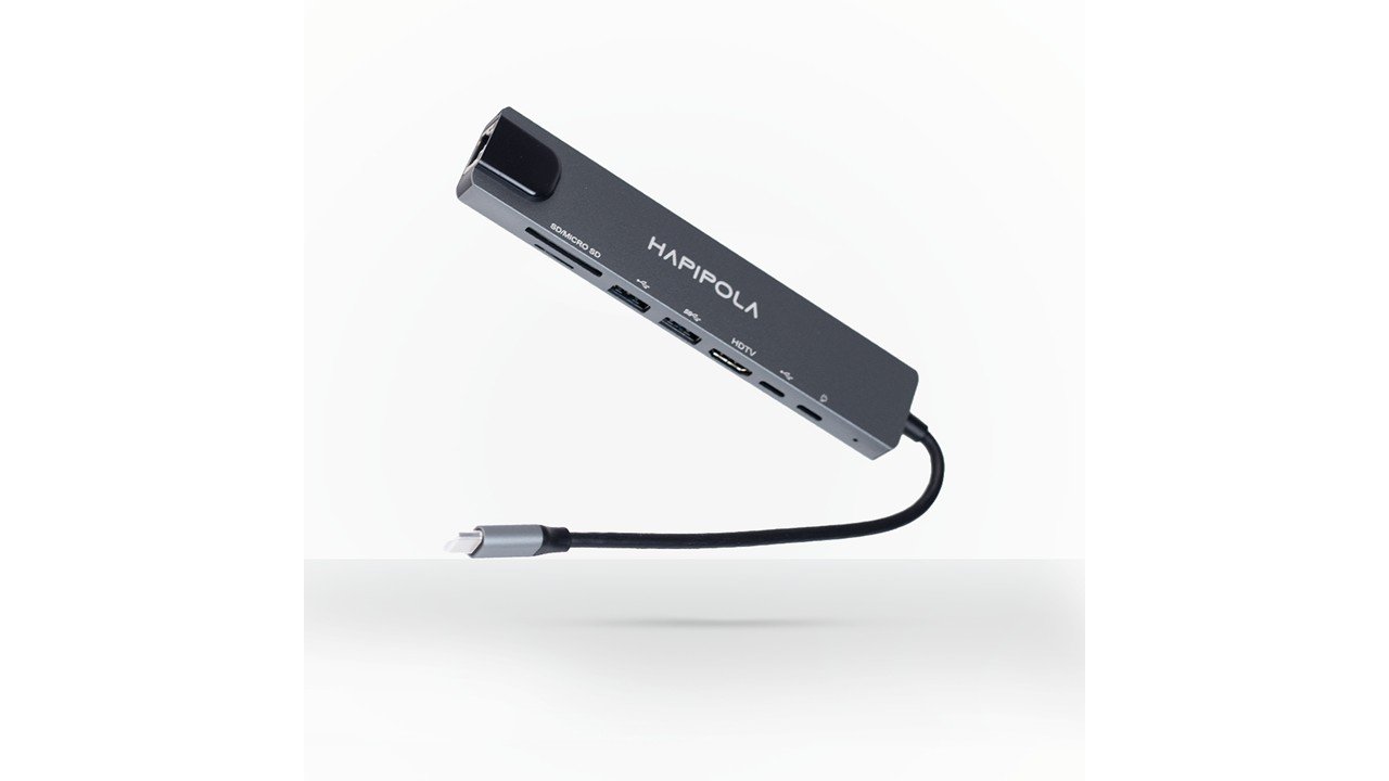 HAPIPOLA USB C HUB 3.0 for Type-c Port,8 in 1 Adapter